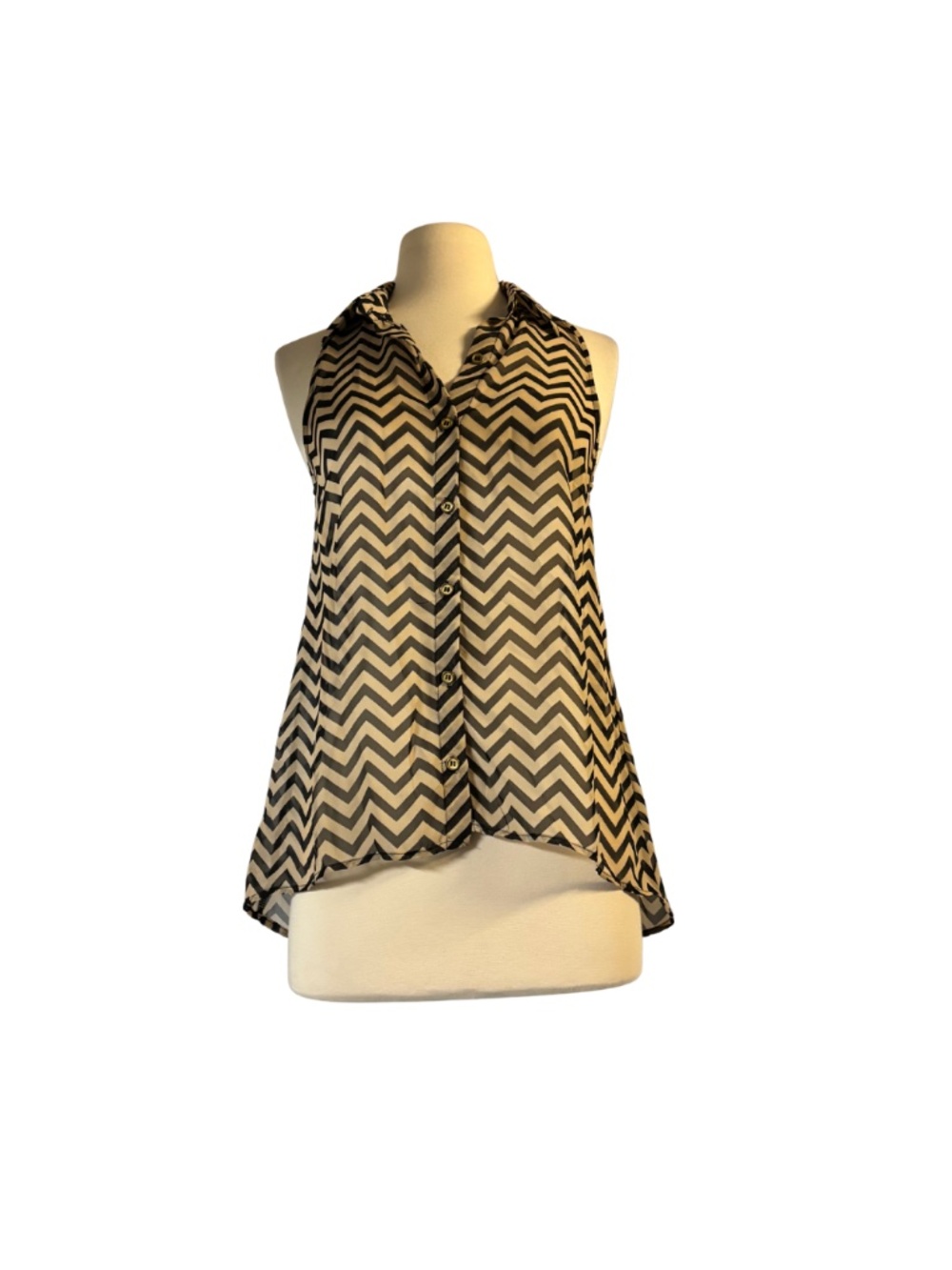 Chevron mesh tank top